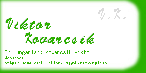 viktor kovarcsik business card